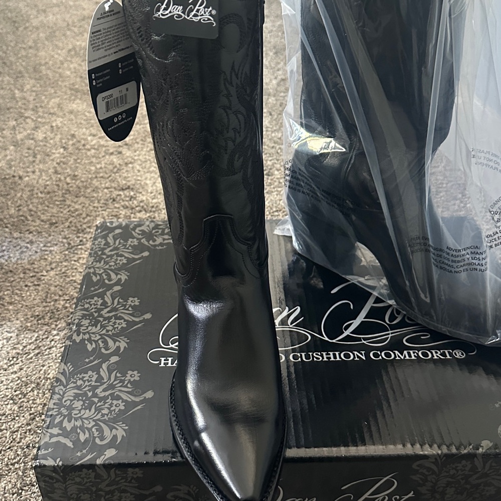 Dan Post NEW IN BOX, never worn Napalino DP3200 Black Cowboy boots. size 11 - Picture 5 of 6